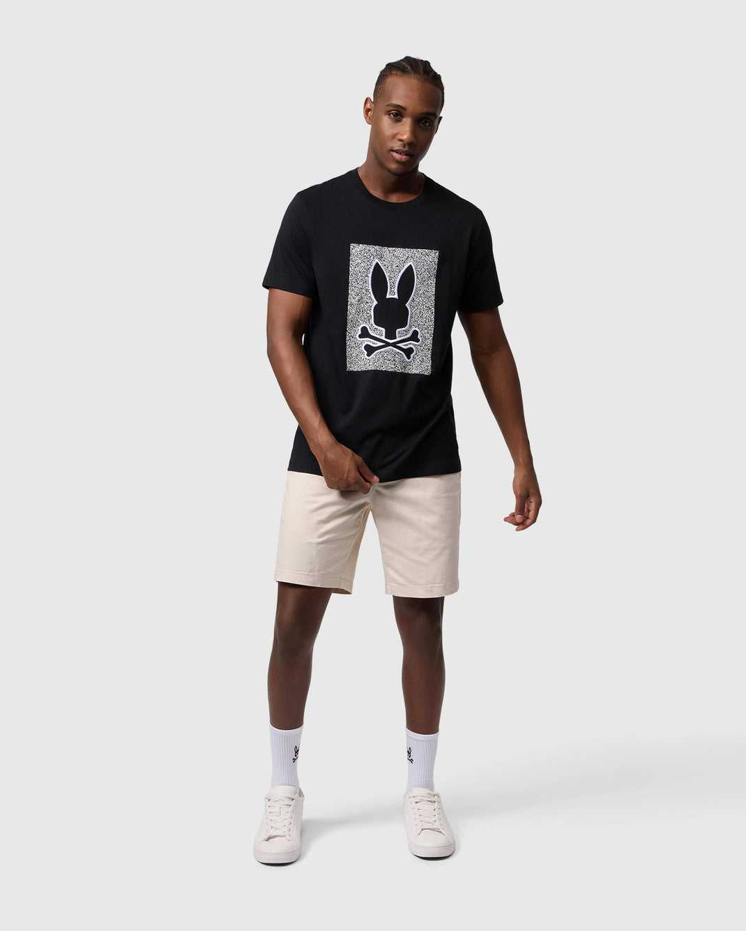 T Shirt Graphique Psycho Bunny Livingston Graphic Tee Noir Homme | AUN-55731535